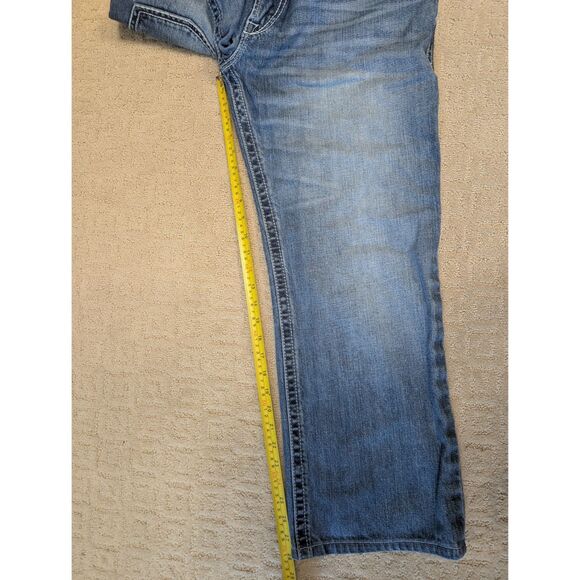 Ariat Jeans Mens 38x28 Blue M4 Denim Low Rise Boot 100% Cotton - Please Read - Picture 7 of 11